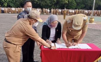 Bawaslu Kota Bekasi Lakukan Penandatanganan Perjanjian dengan Pemerintah Kota Bekasi