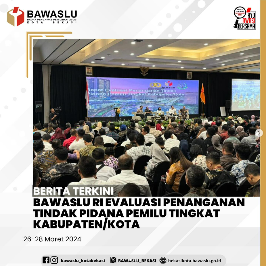 Bawaslu RI Evaluasi Penanganan Tindak Pidana Pemillu