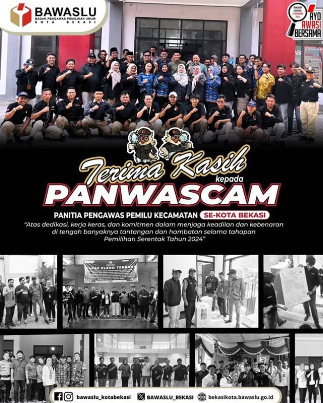 Apresiasi untuk Panwascam se-Kota Bekasi: Garda Terdepan Pengawasan Pemilihan Serentak Tahun 2024
