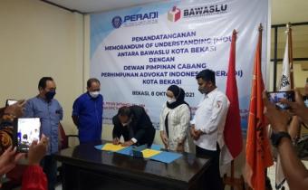 Bawaslu Kota Bekasi Gandeng Peradi Kawal Demokrasi