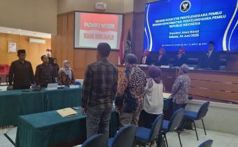 Bawaslu Kota hadir sebagai pihak terkait pada sidang pemeriksaan Kode Etik Penyelenggara Pemilu (KEPP) pada perkara Nomor Nomor 59-PKE-DKPP/I/2025